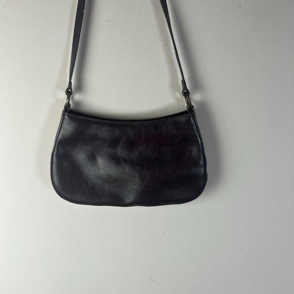 VTG Express Small Leather Hobo Baguette Purse Studded Brown Gold Y2K - Picture 6 of 13